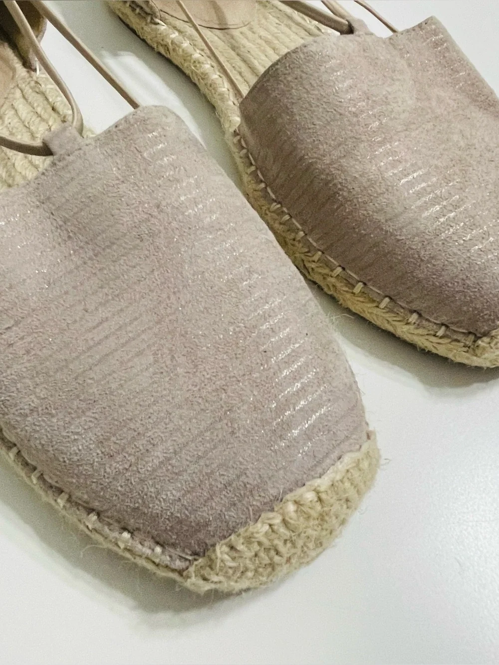Eileen Fisher Lee Espadrille Shoes Sandals Flat Natural Beige Suede Size 10